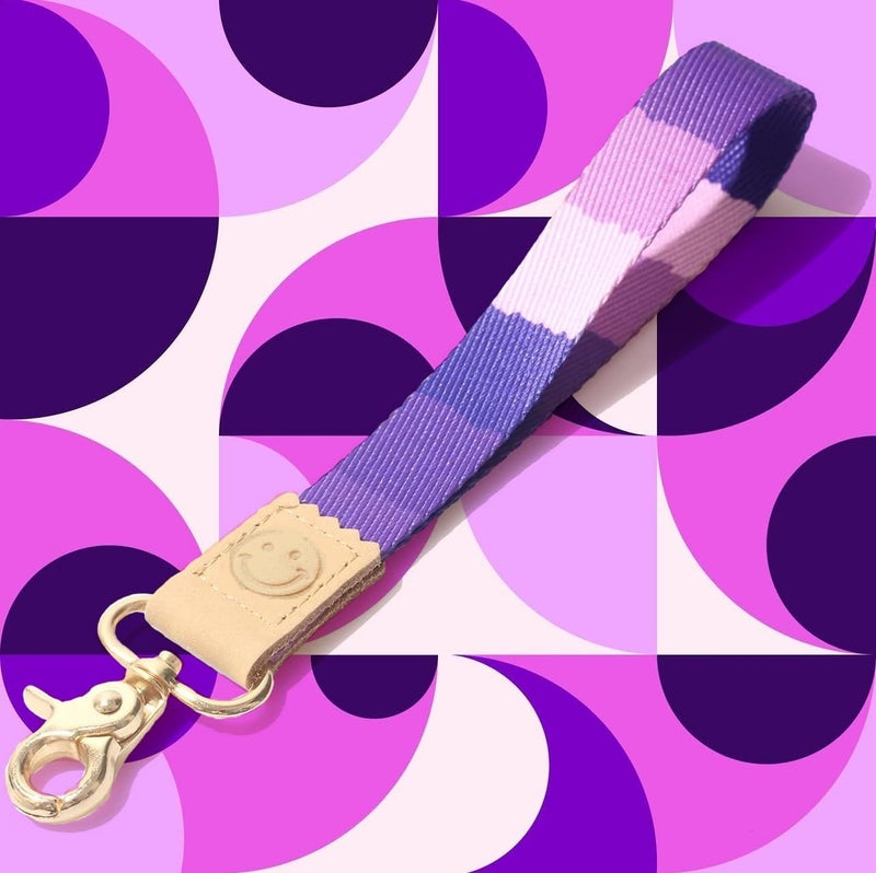 DQL Grapes purple wrist lanyard for keys cute wristlet keychain for car keys women, hand wrist strap, short key lanyard (Grapes) - Image 2